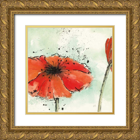 Not a California Poppy III Gold Ornate Wood Framed Art Print with Double Matting by Paschke, Chris