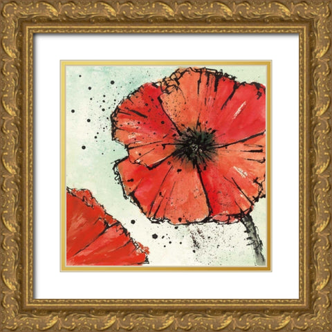 Not a California Poppy IV Gold Ornate Wood Framed Art Print with Double Matting by Paschke, Chris