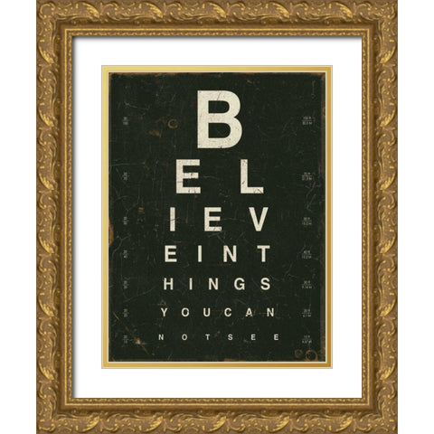 Eye Chart III Gold Ornate Wood Framed Art Print with Double Matting by Pela Studio