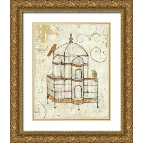 Bird Cage I Gold Ornate Wood Framed Art Print with Double Matting by Tillmon, Avery
