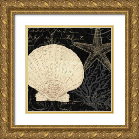Coastal Moonlight II Gold Ornate Wood Framed Art Print with Double Matting by Pela Studio