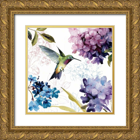 Spring Nectar Square II Gold Ornate Wood Framed Art Print with Double Matting by Audit, Lisa