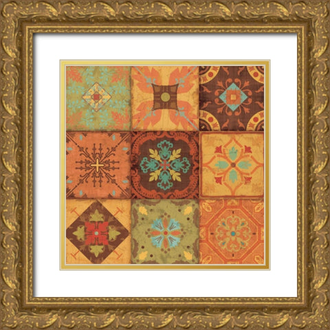 From India II Gold Ornate Wood Framed Art Print with Double Matting by Pela Studio