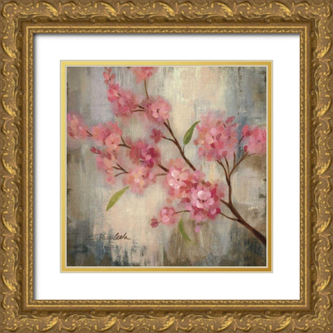 Cherry Blossom II Gold Ornate Wood Framed Art Print with Double Matting by Vassileva, Silvia