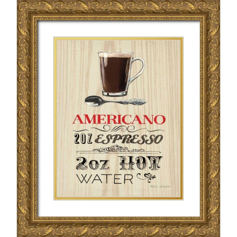 Americano Gold Ornate Wood Framed Art Print with Double Matting by Fabiano, Marco