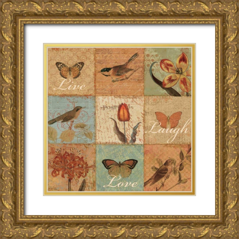 Live Love and Laugh Gold Ornate Wood Framed Art Print with Double Matting by Pelletier, Alain