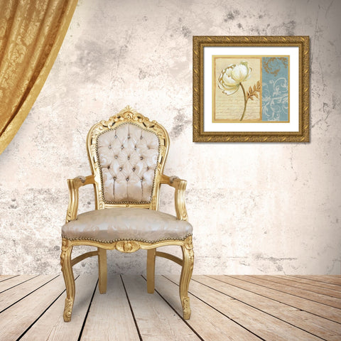 White Beauty II Gold Ornate Wood Framed Art Print with Double Matting by Charron, Veronique
