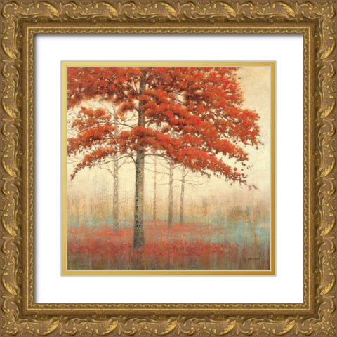 Autumn Trees II Gold Ornate Wood Framed Art Print with Double Matting by Wiens, James