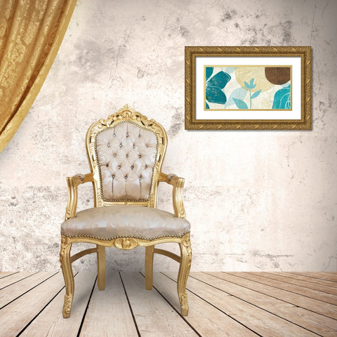 Floral Burst Panel I Gold Ornate Wood Framed Art Print with Double Matting by Mullan, Michael