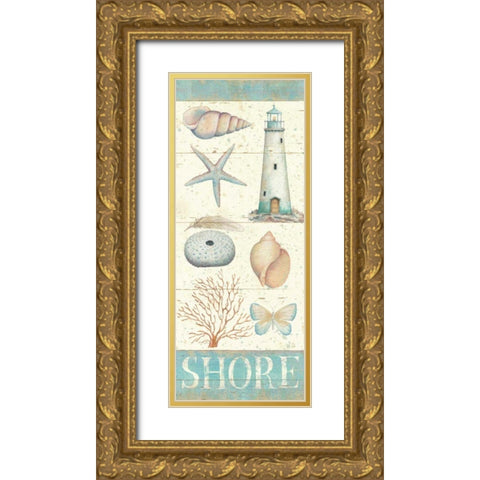 Pastel Coast Panel II Gold Ornate Wood Framed Art Print with Double Matting by Brissonnet, Daphne