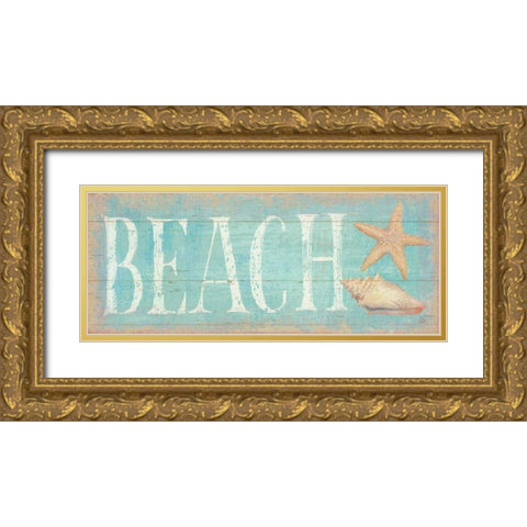 Pastel Beach Gold Ornate Wood Framed Art Print with Double Matting by Brissonnet, Daphne
