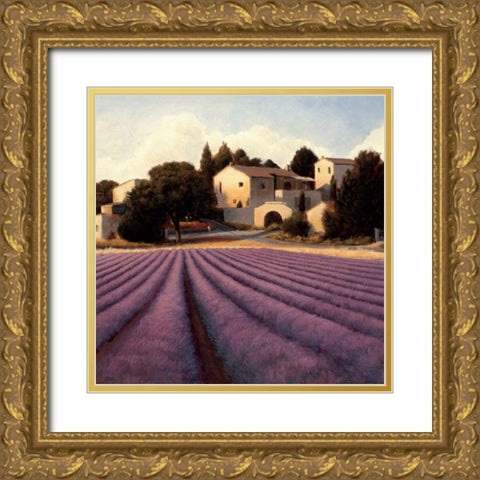 Lavender Fields I Gold Ornate Wood Framed Art Print with Double Matting by Wiens, James