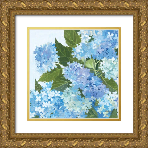 Decorative Hydrangea I Gold Ornate Wood Framed Art Print with Double Matting by Lovell, Kathrine