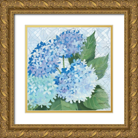Decorative Hydrangea II Gold Ornate Wood Framed Art Print with Double Matting by Lovell, Kathrine