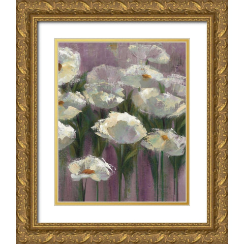 Anemones by the Lake Purple III Gold Ornate Wood Framed Art Print with Double Matting by Vassileva, Silvia