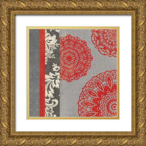 Contemporary Lace I Gold Ornate Wood Framed Art Print with Double Matting by Hershey, Moira