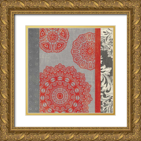 Contemporary Lace II Gold Ornate Wood Framed Art Print with Double Matting by Hershey, Moira