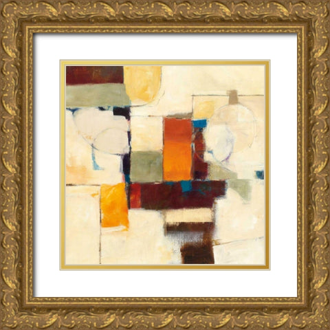 Autumn Patchwork I Gold Ornate Wood Framed Art Print with Double Matting by Schick, Mike