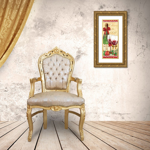 Holiday Cheers I Gold Ornate Wood Framed Art Print with Double Matting by Charron, Veronique