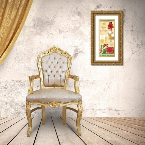 Holiday Cheers II Gold Ornate Wood Framed Art Print with Double Matting by Charron, Veronique