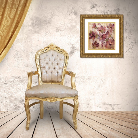 Magenta Branch I Gold Ornate Wood Framed Art Print with Double Matting by Vassileva, Silvia