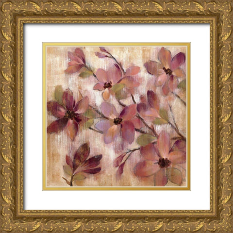 Magenta Branch I Gold Ornate Wood Framed Art Print with Double Matting by Vassileva, Silvia
