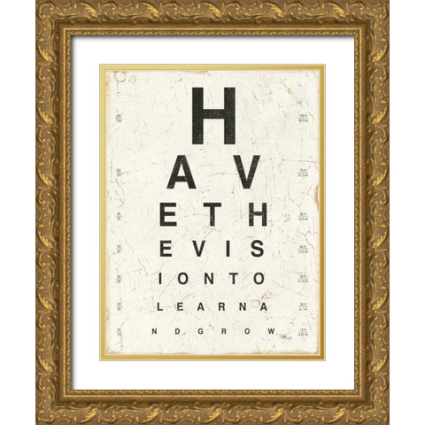 Eye Chart II Gold Ornate Wood Framed Art Print with Double Matting by Pela Studio