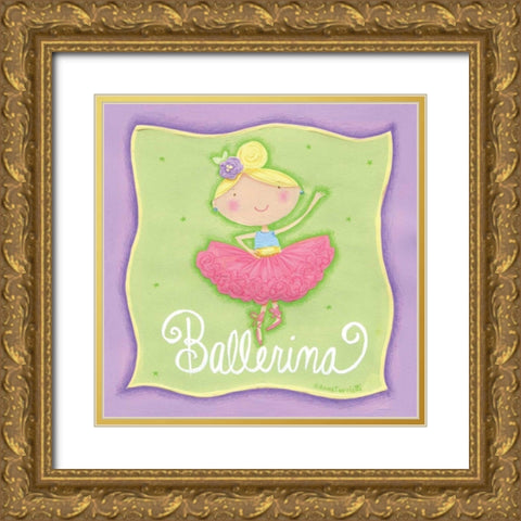 Ballerina Gold Ornate Wood Framed Art Print with Double Matting by Tavoletti, Anne