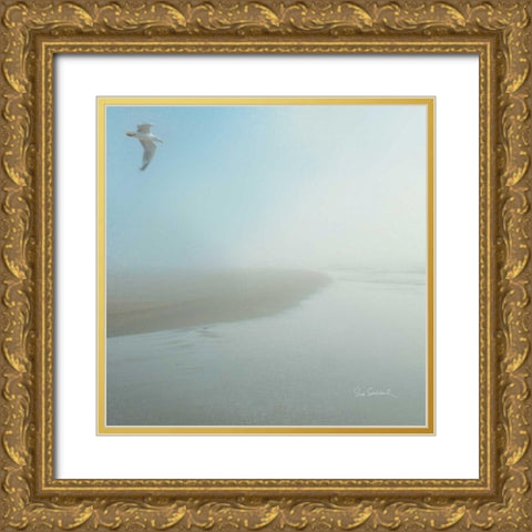 Seagull Morning Gold Ornate Wood Framed Art Print with Double Matting by Schlabach, Sue