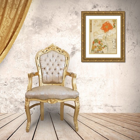 Collaged Botanicals I Gold Ornate Wood Framed Art Print with Double Matting by Pertiet, Katie