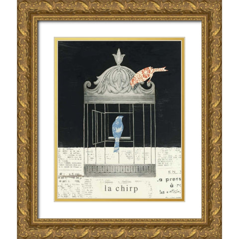 La Chirp Gold Ornate Wood Framed Art Print with Double Matting by Adams, Emily