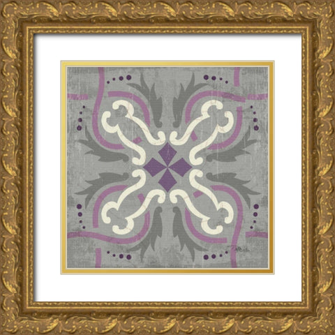 Lavender Glow Square XV Gold Ornate Wood Framed Art Print with Double Matting by Pela Studio