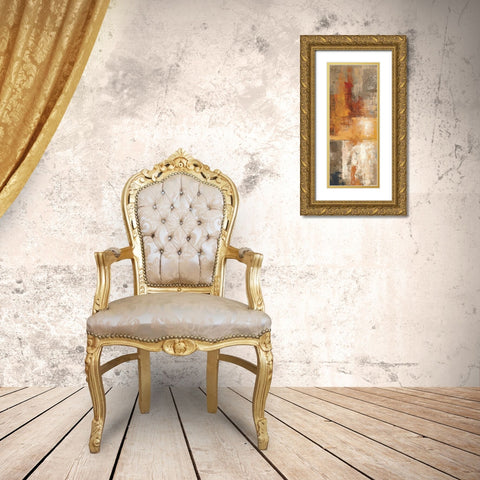 Silver and Amber Panel I Gold Ornate Wood Framed Art Print with Double Matting by Vassileva, Silvia