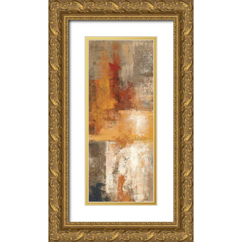 Silver and Amber Panel I Gold Ornate Wood Framed Art Print with Double Matting by Vassileva, Silvia