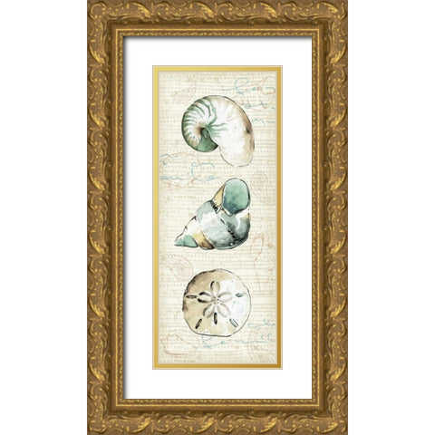 Ocean Prints VI Gold Ornate Wood Framed Art Print with Double Matting by Pela Studio