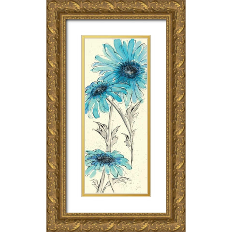 Daisy Dreams II Gold Ornate Wood Framed Art Print with Double Matting by Paschke, Chris