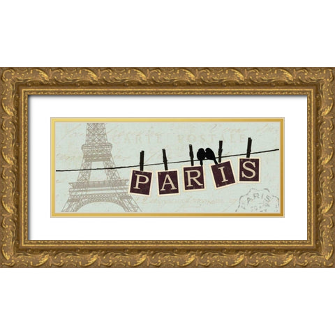 Migration I Gold Ornate Wood Framed Art Print with Double Matting by Pela