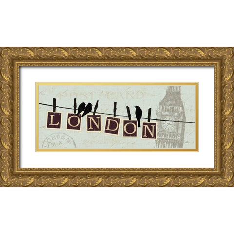 Migration II Gold Ornate Wood Framed Art Print with Double Matting by Pela