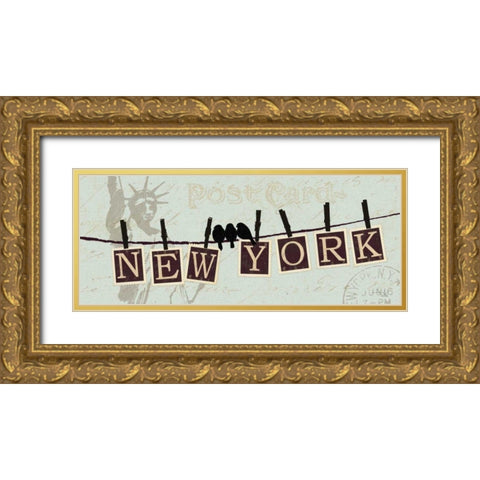 Migration III Gold Ornate Wood Framed Art Print with Double Matting by Pela