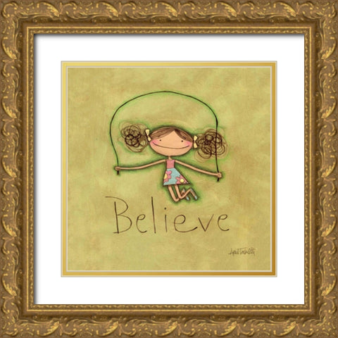 Believe Gold Ornate Wood Framed Art Print with Double Matting by Tavoletti, Anne
