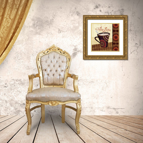 Cup of Joe IV Gold Ornate Wood Framed Art Print with Double Matting by Charron, Veronique