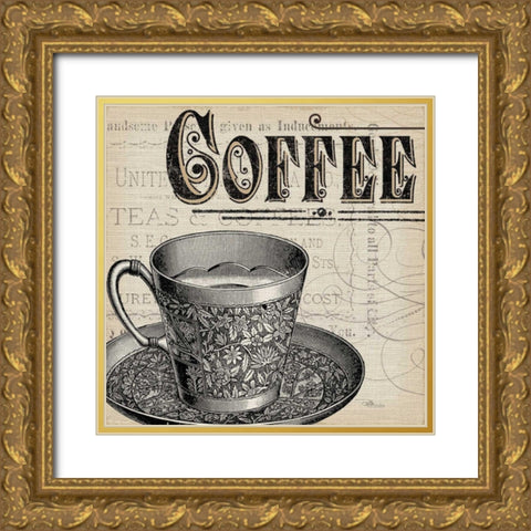 Antique Cafe no Border Gold Ornate Wood Framed Art Print with Double Matting by Pela Studio
