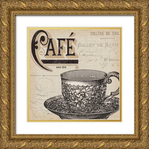 Antique Cafe no Border II Gold Ornate Wood Framed Art Print with Double Matting by Pela Studio