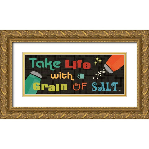 Kitchen It V Gold Ornate Wood Framed Art Print with Double Matting by Pela Studio