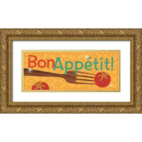 Kitchen It IX Gold Ornate Wood Framed Art Print with Double Matting by Pela Studio