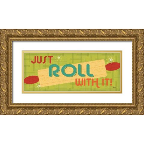 Kitchen It X Gold Ornate Wood Framed Art Print with Double Matting by Pela Studio