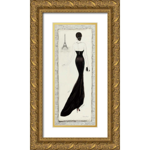 Elegance Diva I Gold Ornate Wood Framed Art Print with Double Matting by Adams, Emily