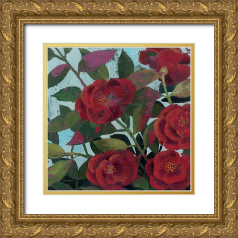 Abundant Roses I Gold Ornate Wood Framed Art Print with Double Matting by Lovell, Kathrine