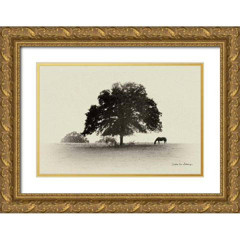 Horses and Trees I Gold Ornate Wood Framed Art Print with Double Matting by Van Swearingen, Debra