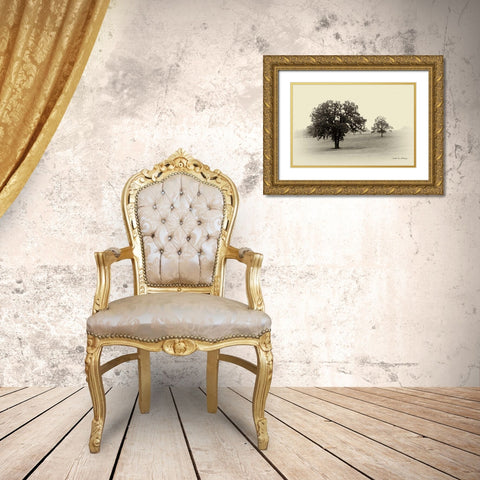 Horses and Tress II Gold Ornate Wood Framed Art Print with Double Matting by Van Swearingen, Debra